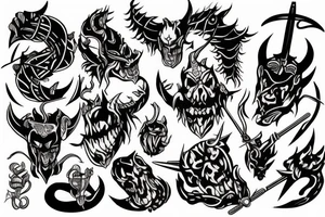 Devil with trident tattoo idea