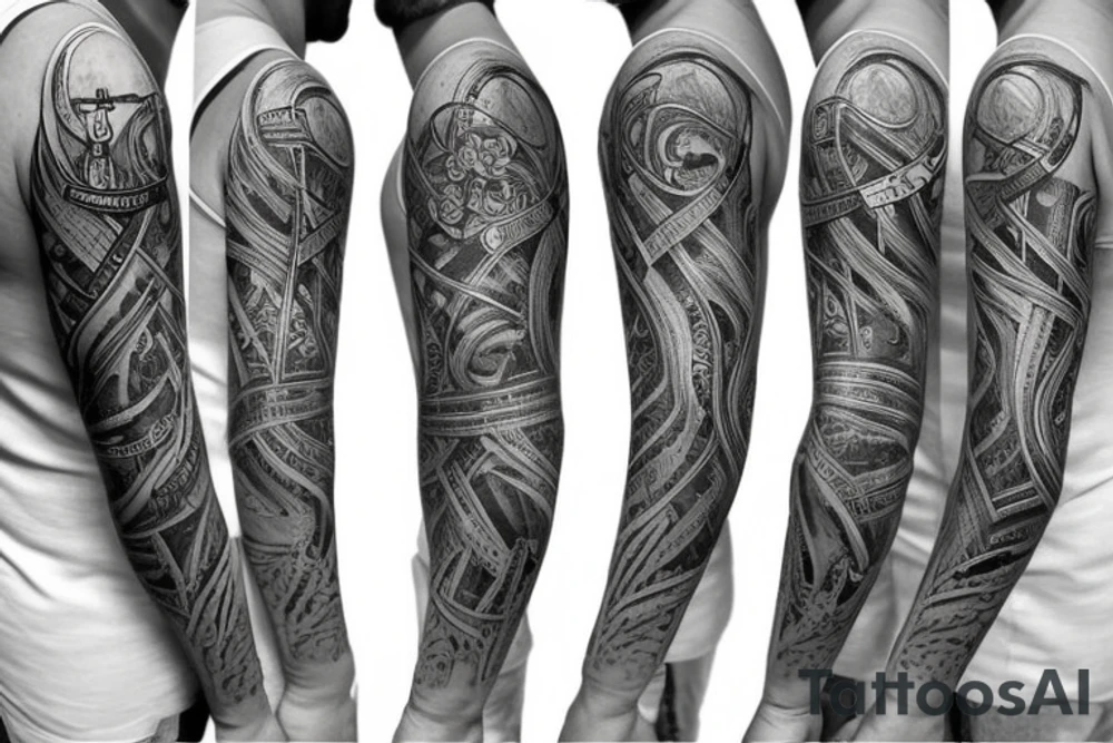 Dos cintas en el brazo una gruesa y una delgada tattoo idea