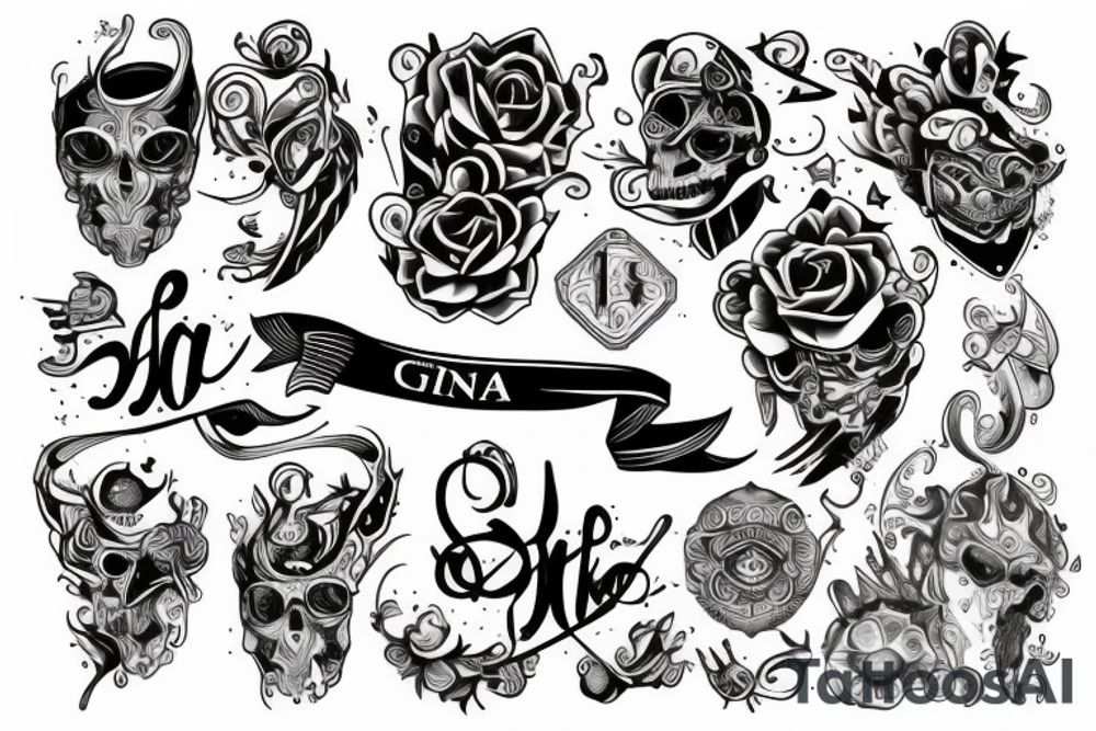 Dos cintas un a gruesa y una delgada en el brazo tattoo idea