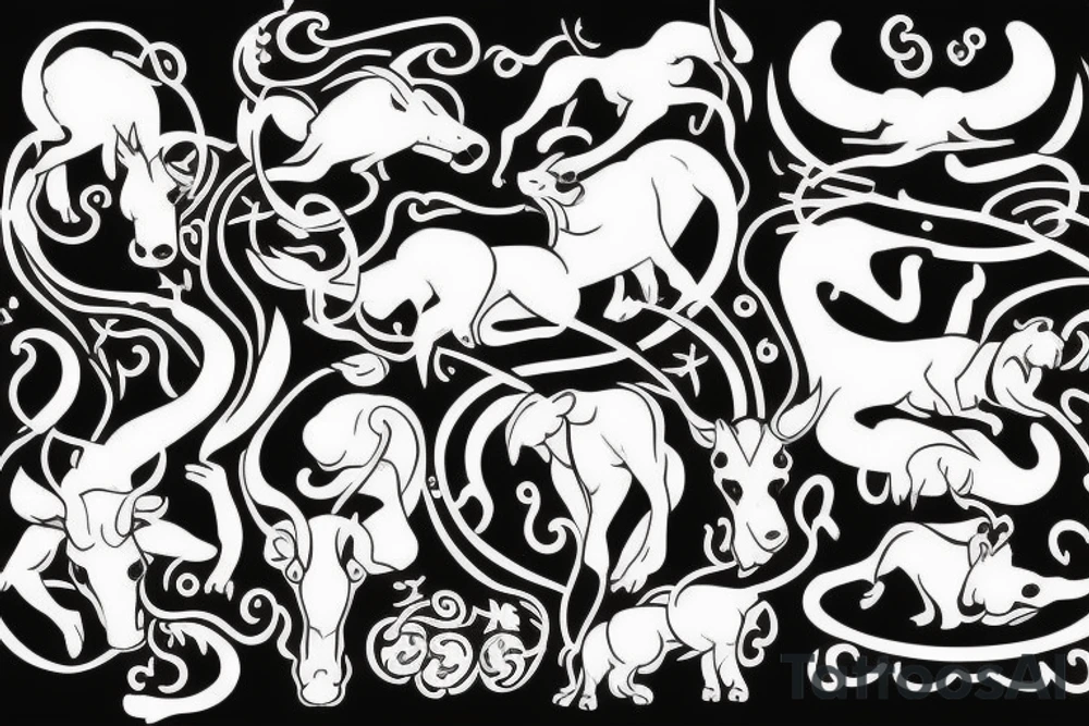 3 zodiac Sign combine Leo, Cancer, taurus for a half selve tattoo idea