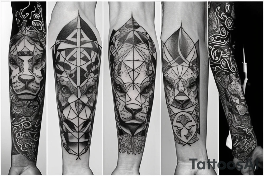 3 zodiac Sign combine Leo, Cancer, taurus for a half selve tattoo idea