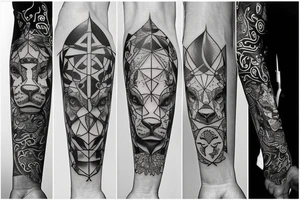 3 zodiac Sign combine Leo, Cancer, taurus for a half selve tattoo idea
