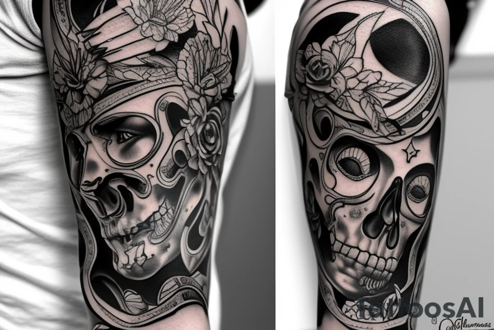 Dos cintas un a gruesa y una delgada en el brazo tattoo idea