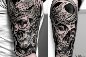 Dos cintas un a gruesa y una delgada en el brazo tattoo idea