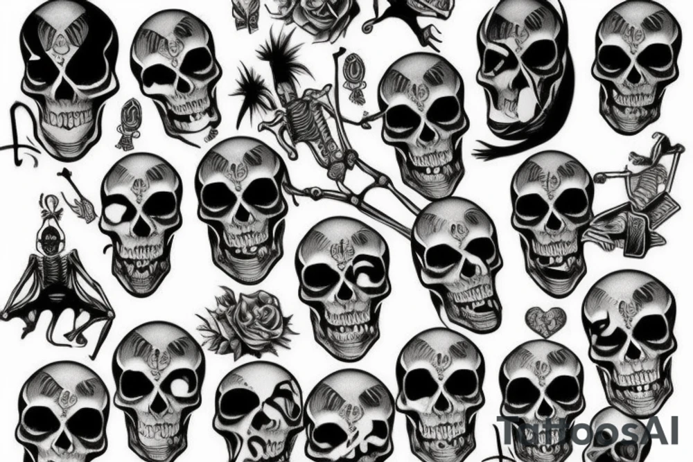 skeleton jumping tattoo idea