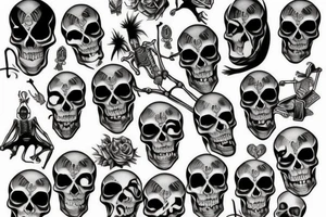 skeleton jumping tattoo idea