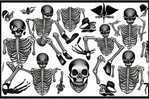 skeleton jumping tattoo idea