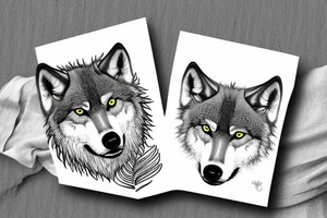 Pack of wolves in a forest tattoo idea