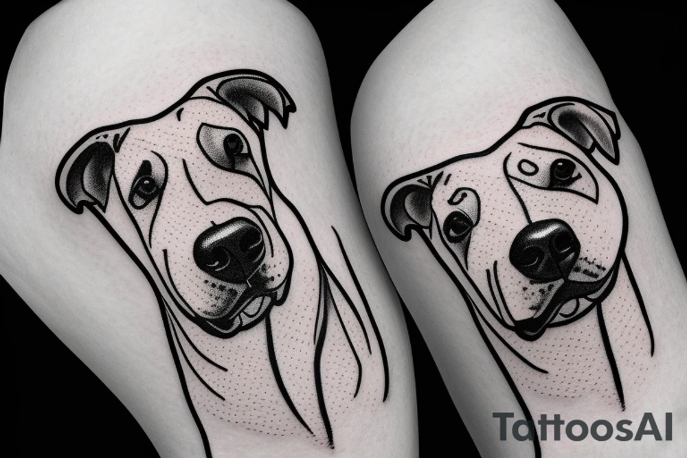 Bull terrier white tattoo idea