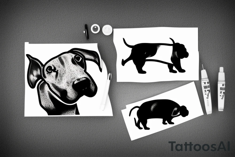 Bull terrier white tattoo idea