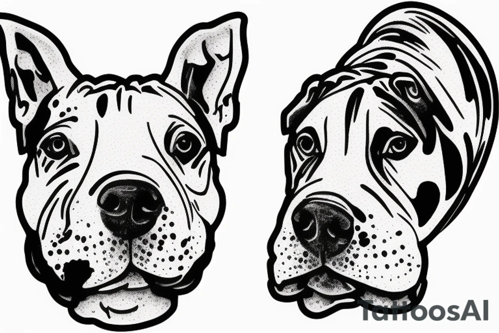 Bull terrier white tattoo idea
