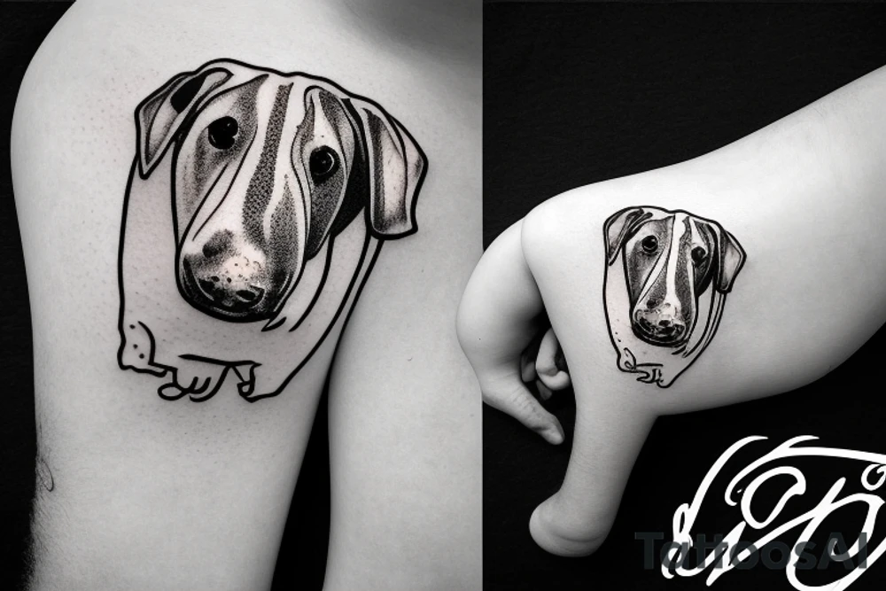Bull terrier white tattoo idea