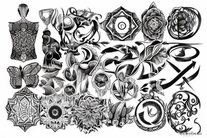 create a back tattoo using the 8 wonders of the world tattoo idea