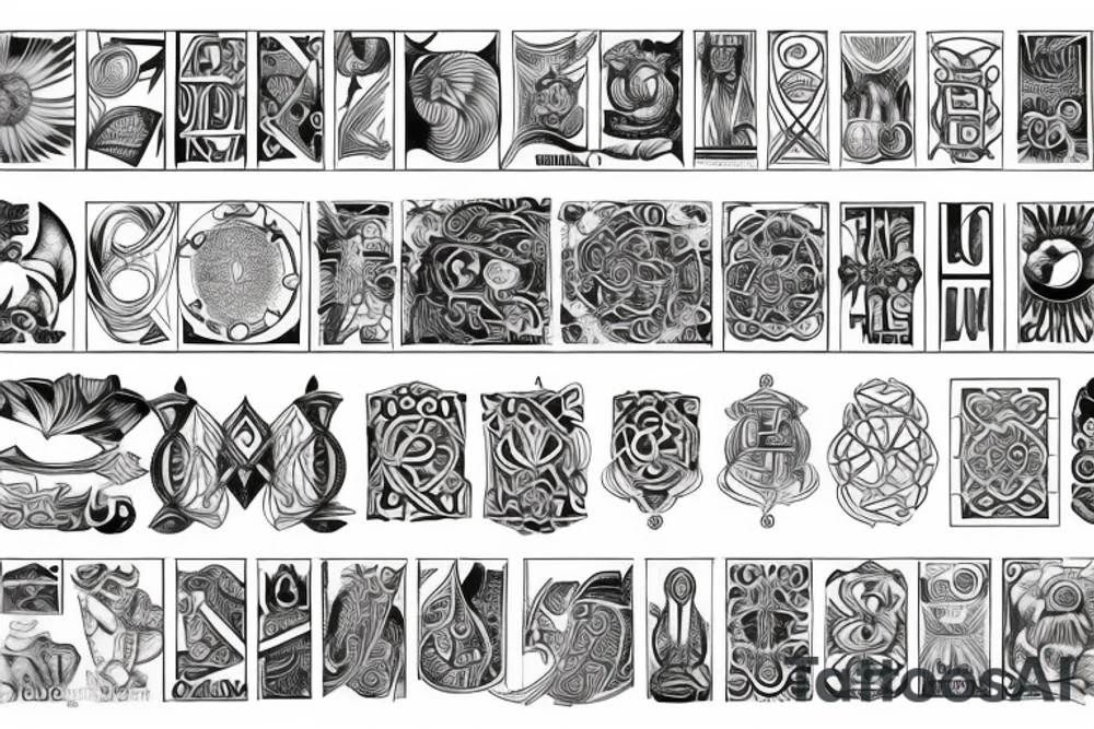 create a back tattoo using the 8 wonders of the world tattoo idea