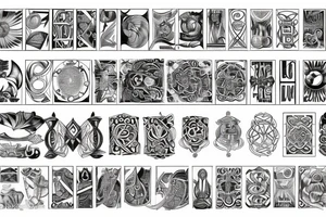 create a back tattoo using the 8 wonders of the world tattoo idea