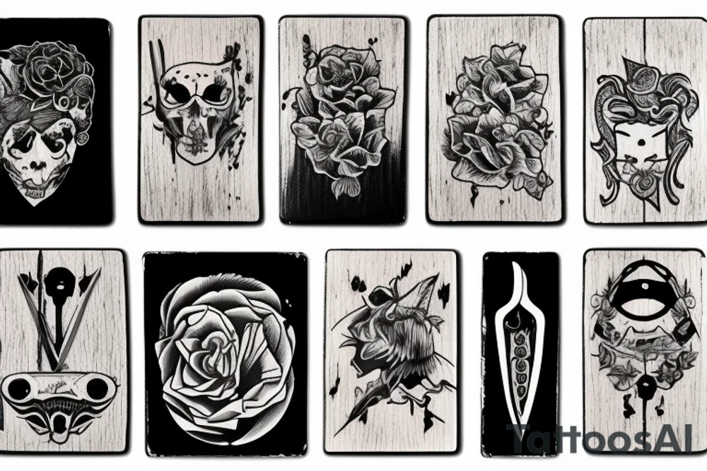 title "NO FATE" on wood with knife tattoo idea
