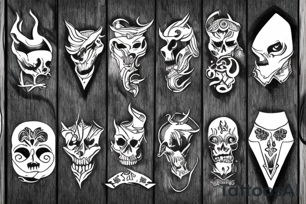 title "NO FATE" on wood with knife tattoo idea