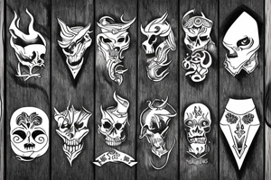title "NO FATE" on wood with knife tattoo idea