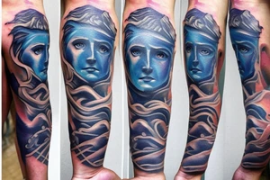 Blue eyes Poseidon  sea tattoo idea