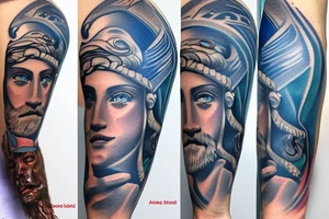 Blue eyes Poseidon tattoo idea