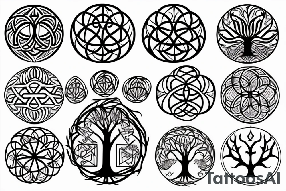 sacred geometry tree of life tattoo idea