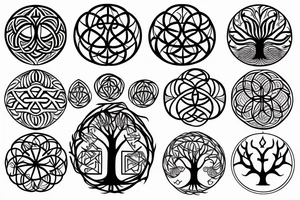 sacred geometry tree of life tattoo idea