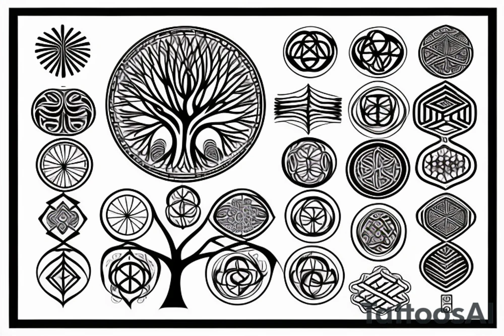 sacred geometry tree of life tattoo idea