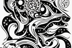 3 zodiac Signs combine in tottem with Leo, Cancer, taurus for a half selve tattoo idea