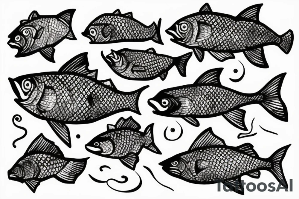 Drop fish tattoo idea