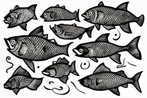 Drop fish tattoo idea