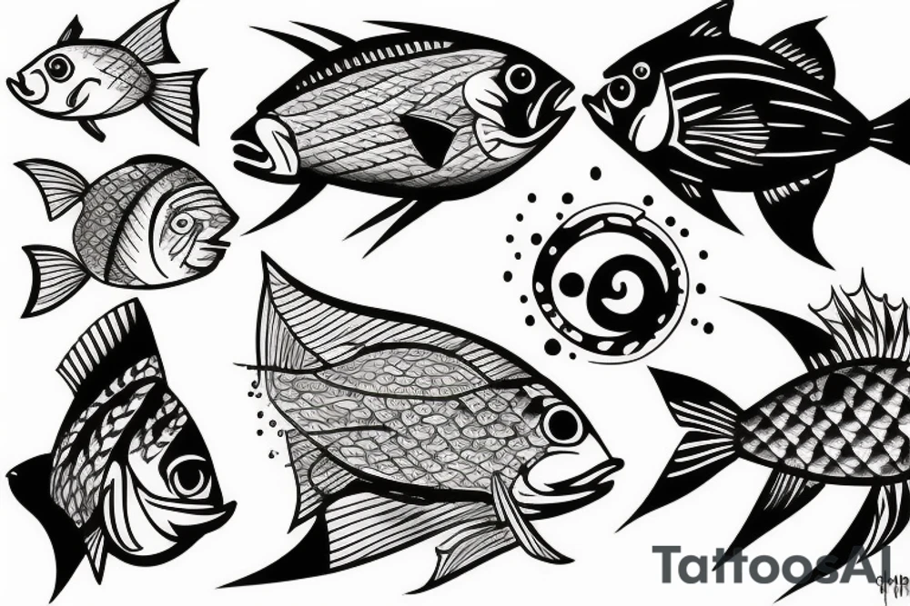 Drop fish tattoo idea