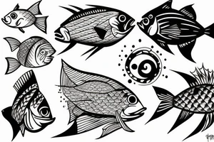 Drop fish tattoo idea