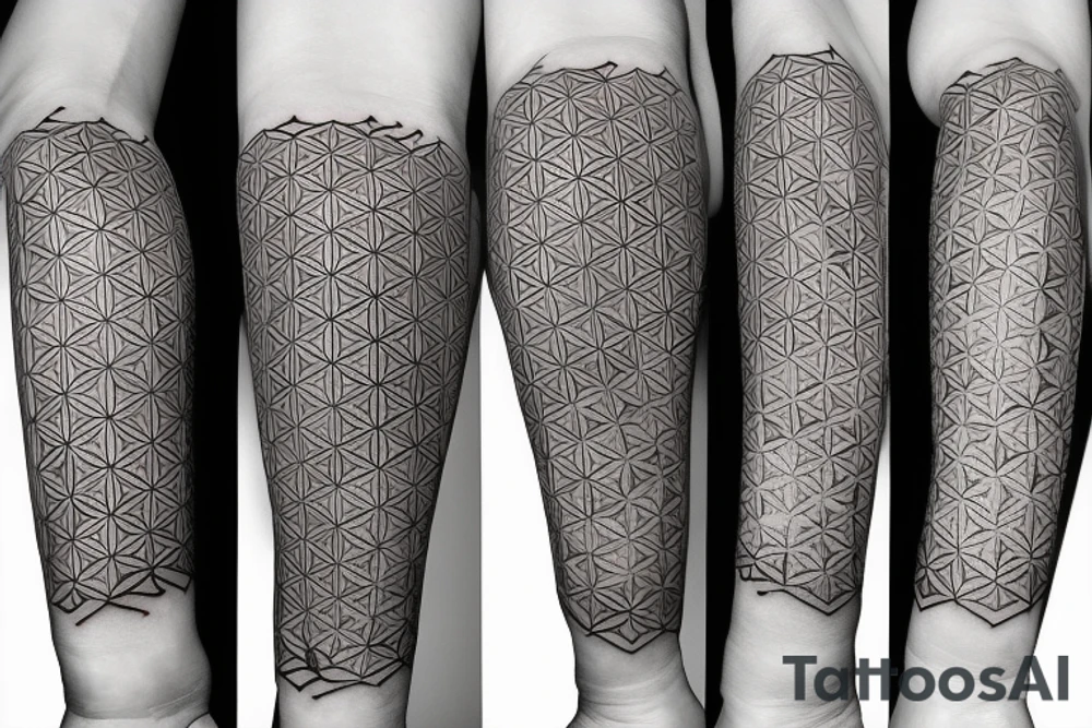 arm sleeve tattoo sacred geometry flower of life tattoo idea