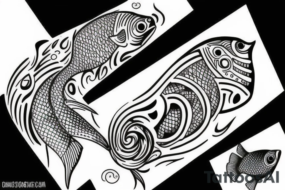 Drop fish tattoo idea
