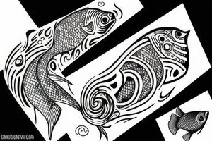 Drop fish tattoo idea