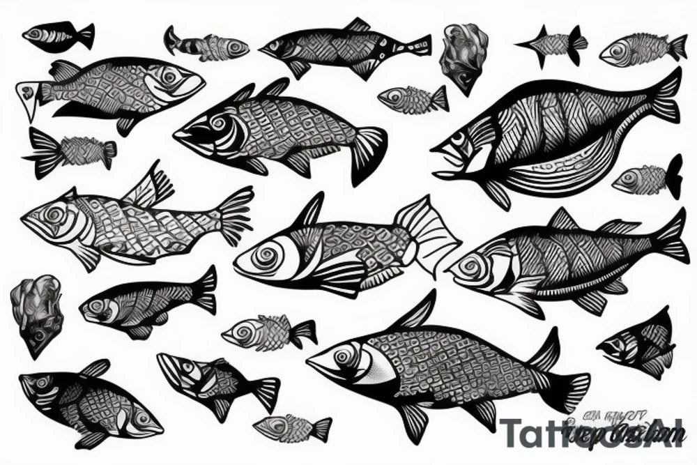 Drop fish tattoo idea