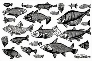 Drop fish tattoo idea