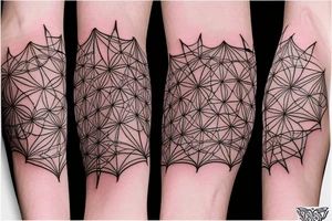 arm sleeve tattoo sacred geometry flower of life with some Egyptian deities tattoo idea