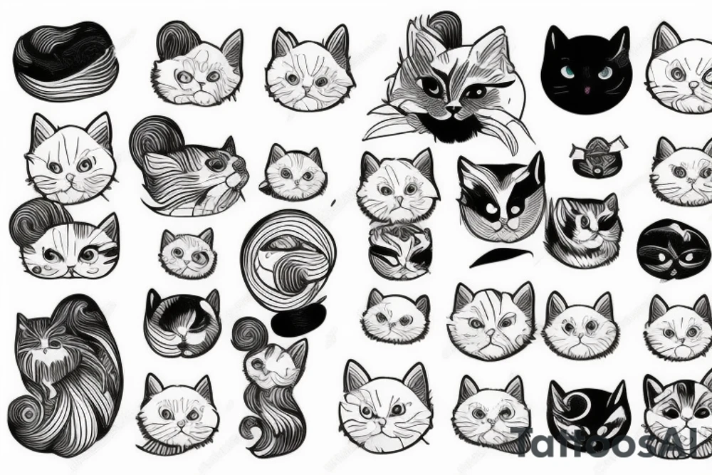 white persian cat tattoo idea