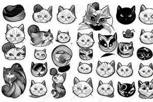 white persian cat tattoo idea