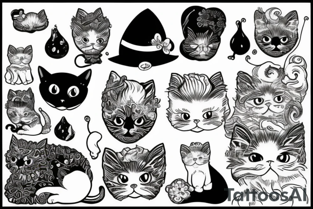 white persian cat tattoo idea