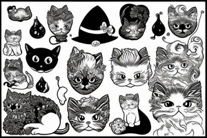 white persian cat tattoo idea