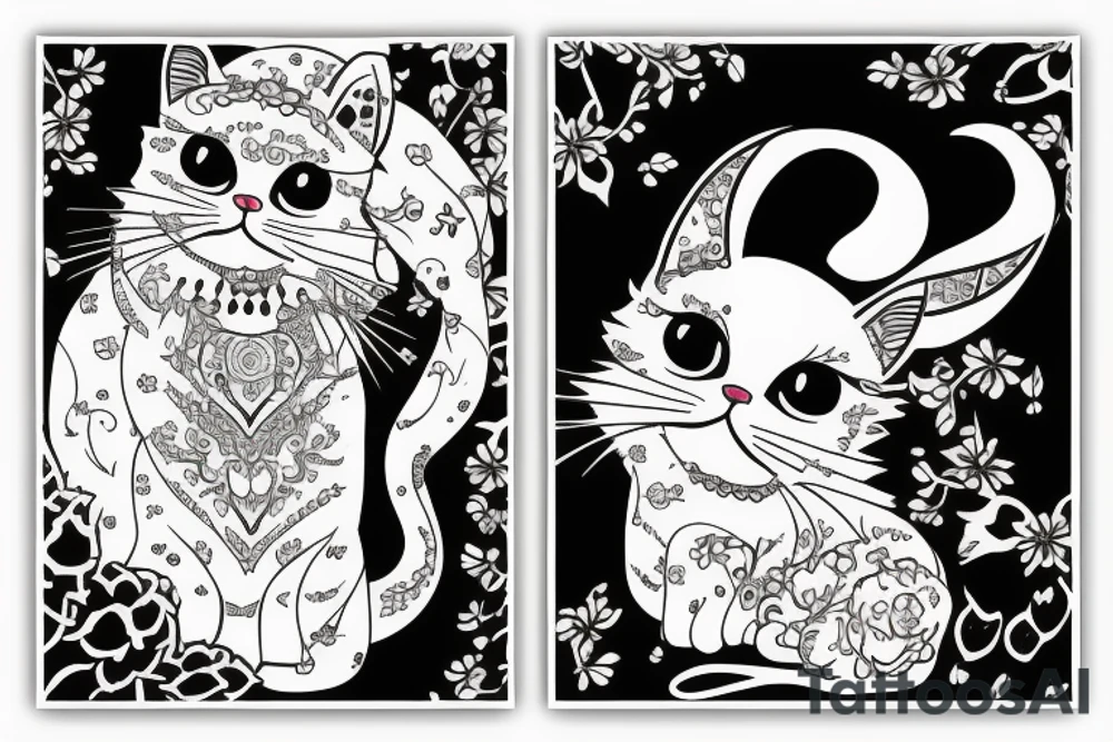 white persian cat tattoo idea