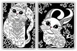 white persian cat tattoo idea