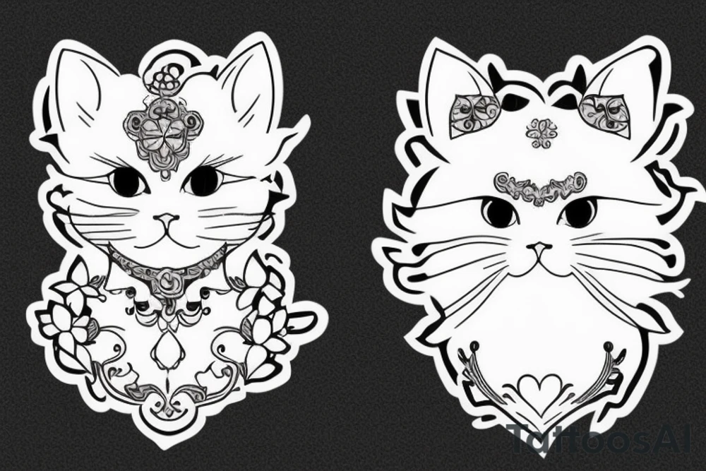 white persian cat tattoo idea