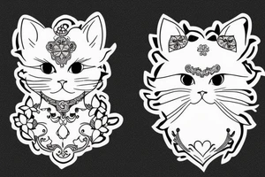 white persian cat tattoo idea