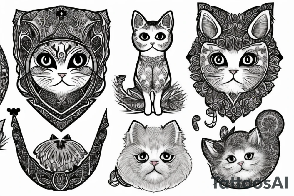 white persian cat tattoo idea