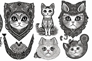 white persian cat tattoo idea