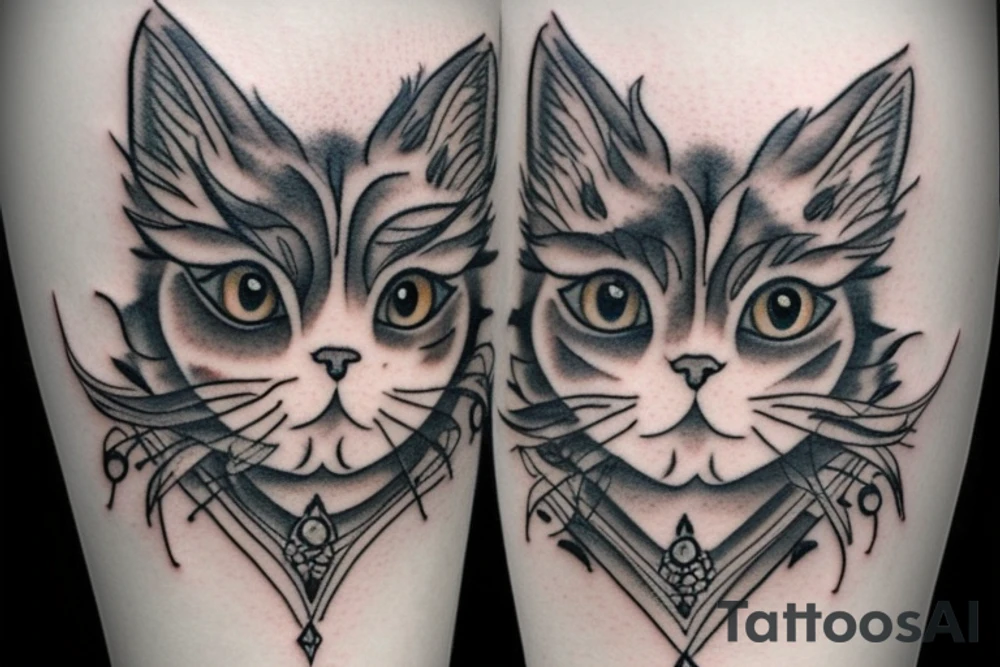 white persian cat tattoo idea