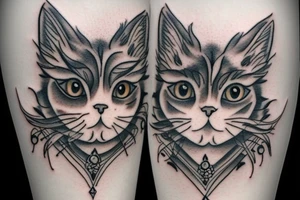 white persian cat tattoo idea